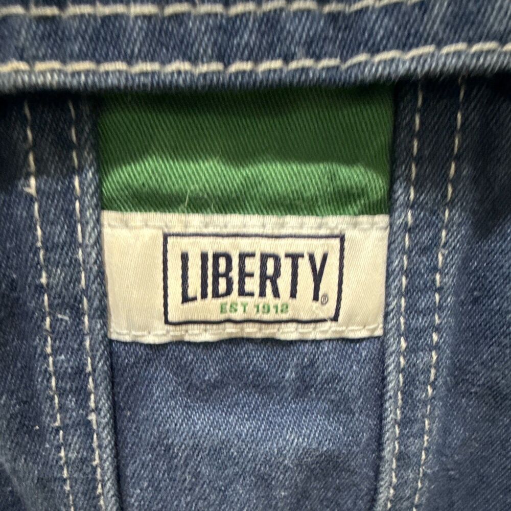 Liberty Blue Denim Bib Overalls Cotton Relaxed Straight Leg Adj Strap 42x26